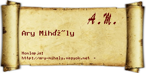 Ary Mihály névjegykártya