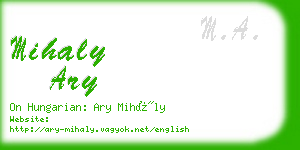 mihaly ary business card